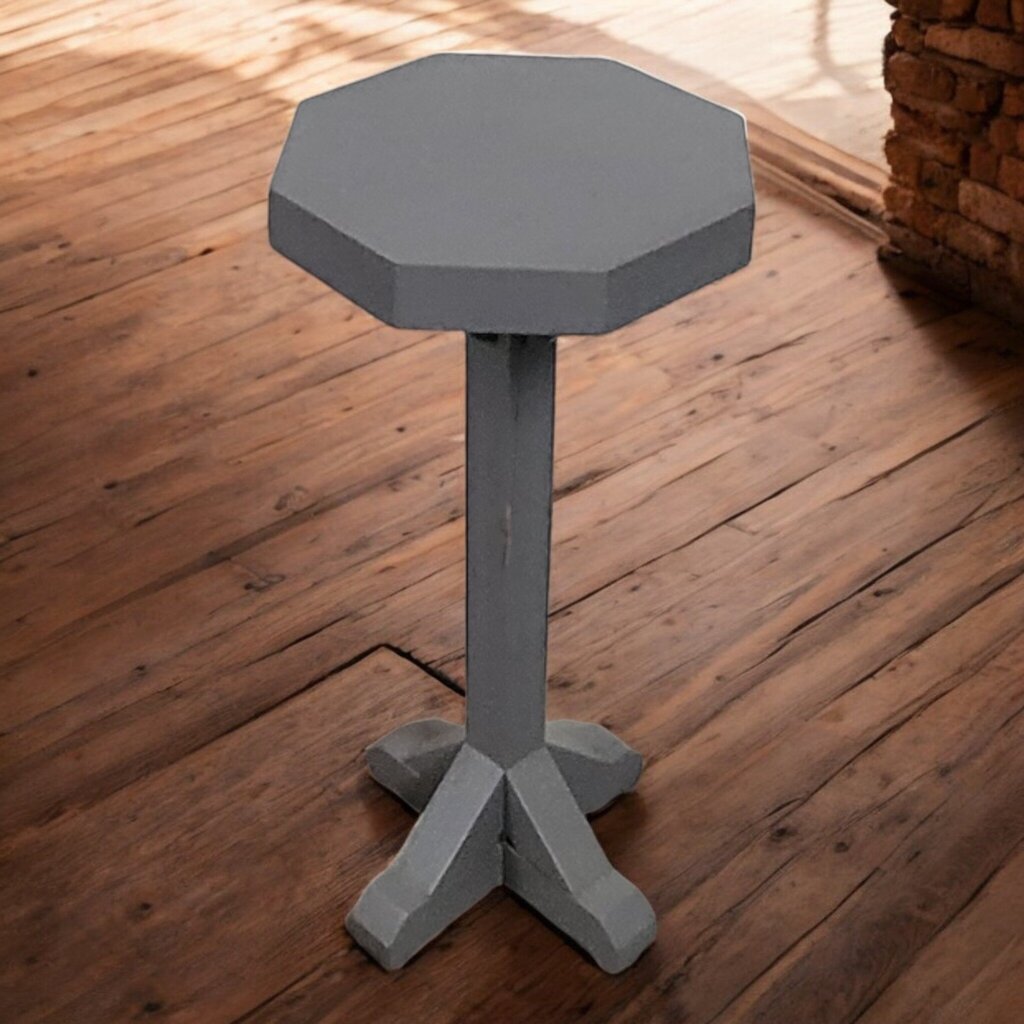 7660 Gray Octagon Pedestal Table ~ FURNITURE