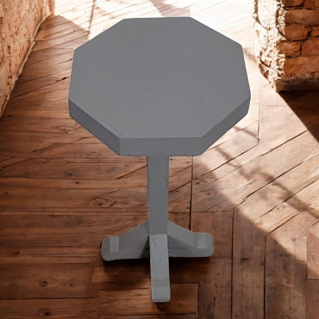 7660 Gray Octagon Pedestal Table ~ FURNITURE