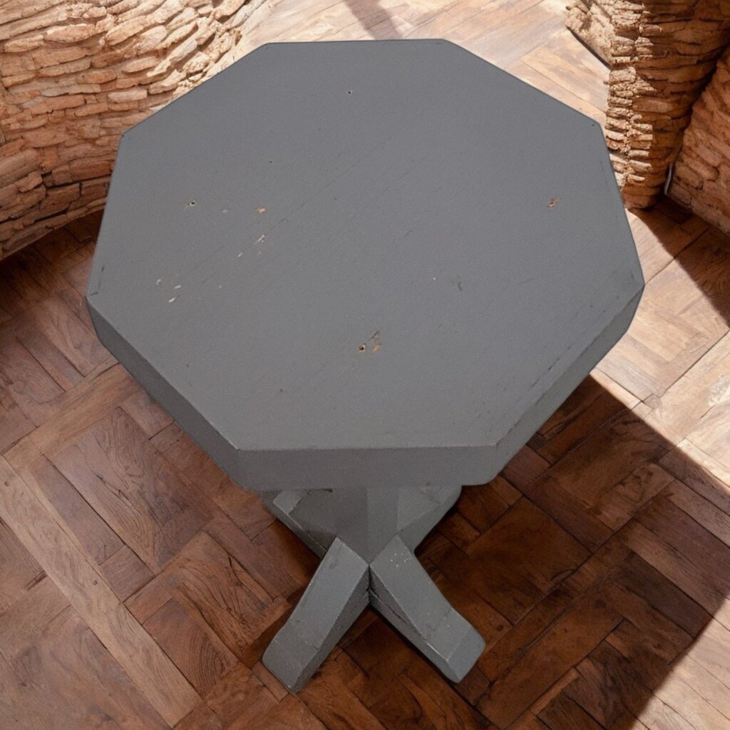 7660 Gray Octagon Pedestal Table ~ FURNITURE