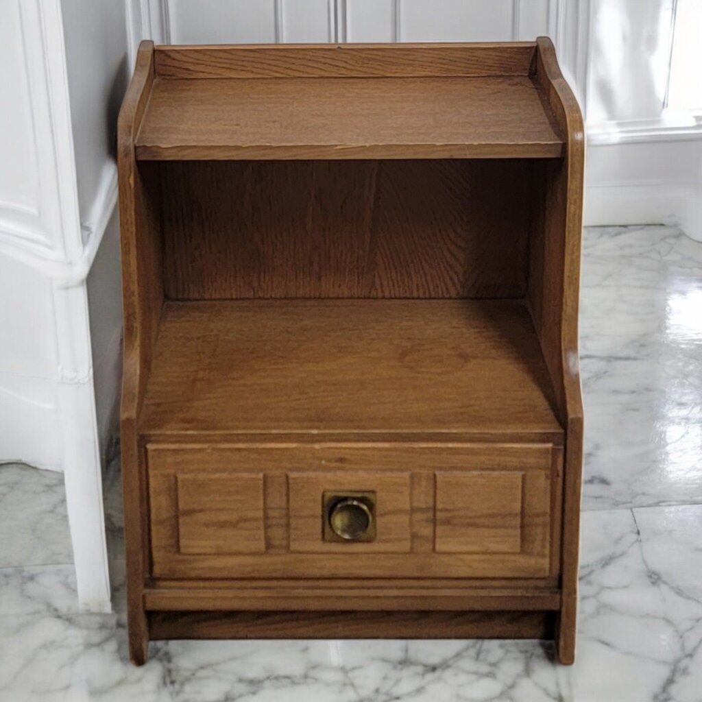 7676 Oak 2 Tier #Nightstand with Drawer