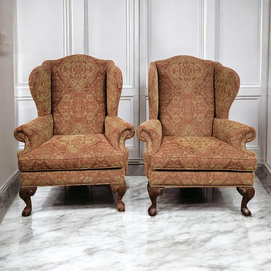 7701-7702 Ethan Allen Tapestry Oversized Wingback Chair