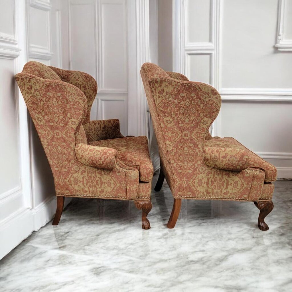 7701-7702 Ethan Allen Tapestry Oversized Wingback Chair