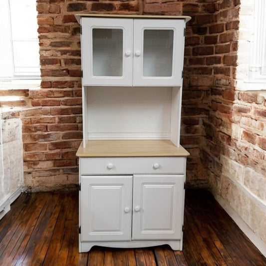 7712 White and Blonde Wood #Hutch