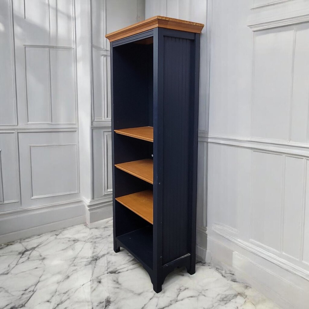 7716 Country Blue and Wood 4 Shelf #Bookcase