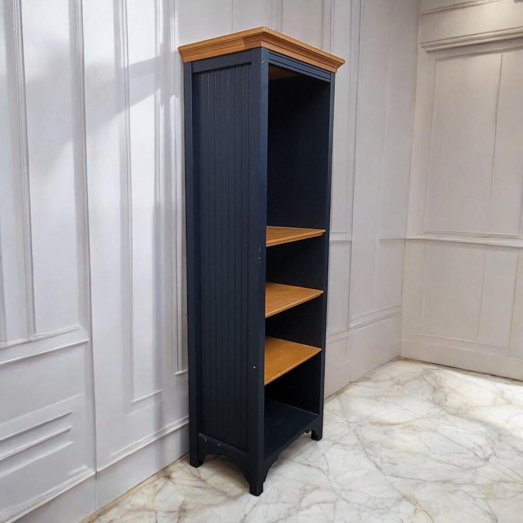 7716 Country Blue and Wood 4 Shelf #Bookcase