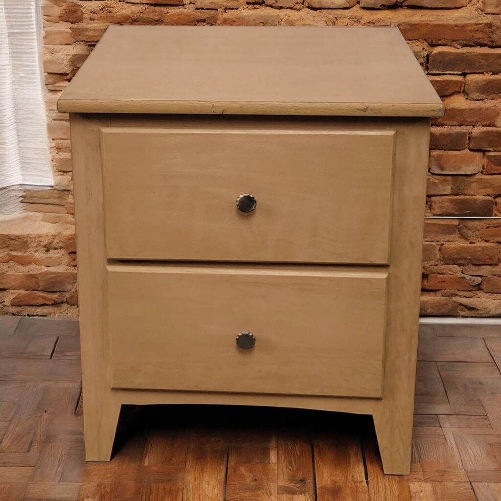 7728 Blonde Wood 2 Drawer Nightstand