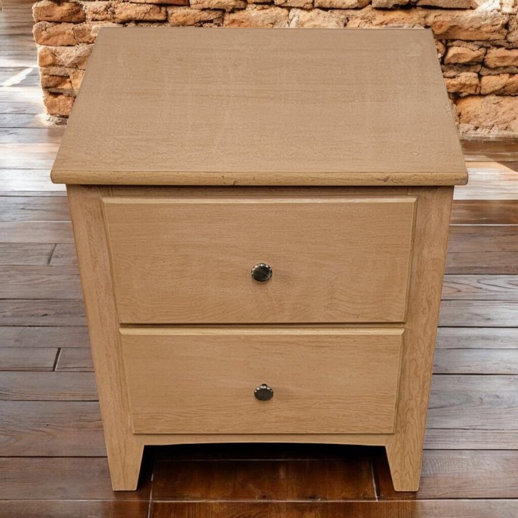 7728 Blonde Wood 2 Drawer Nightstand