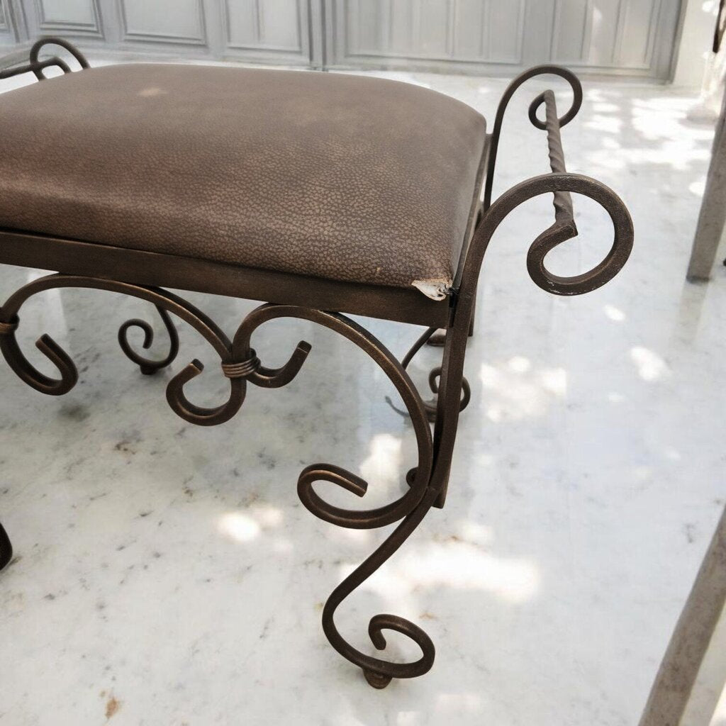 7736 Wrought Iron Vanity Bench