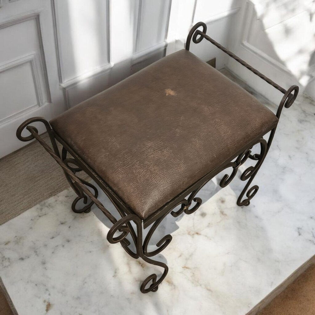 7736 Wrought Iron Vanity Bench