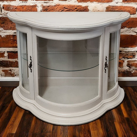 7761 Vintage Curved Front Lighted Curio #Cabinet