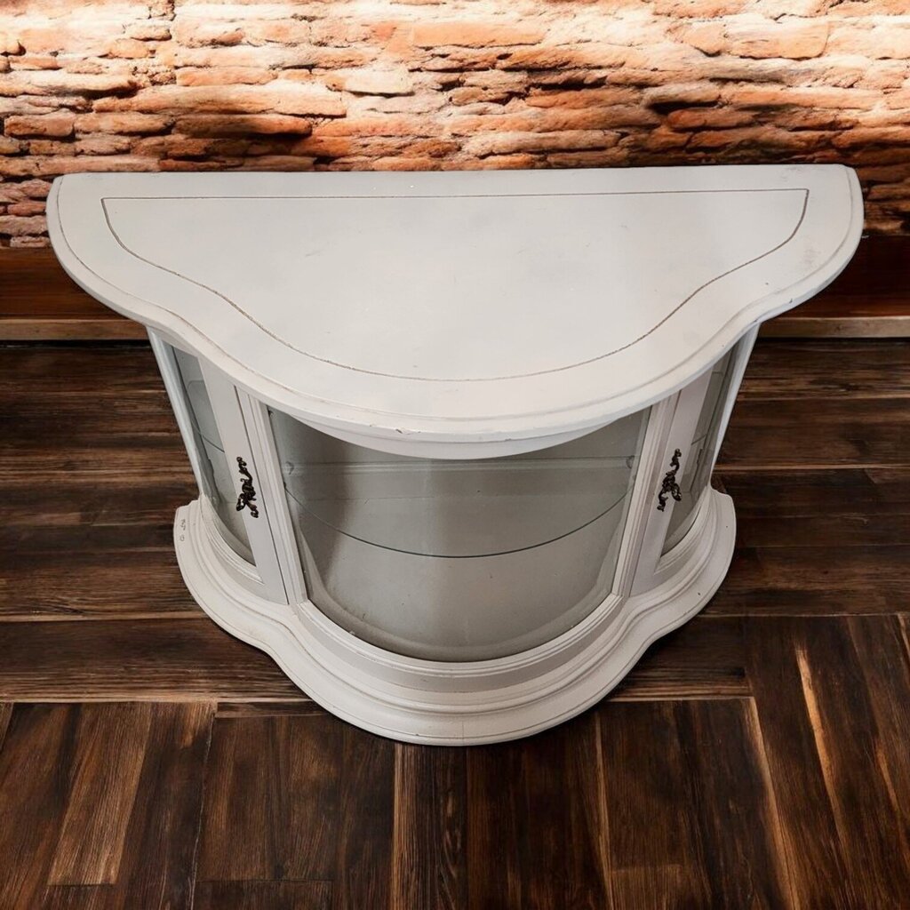 7761 Vintage Curved Front Lighted Curio #Cabinet