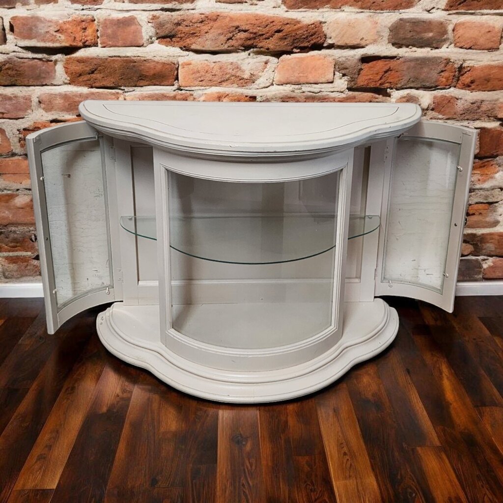 7761 Vintage Curved Front Lighted Curio #Cabinet