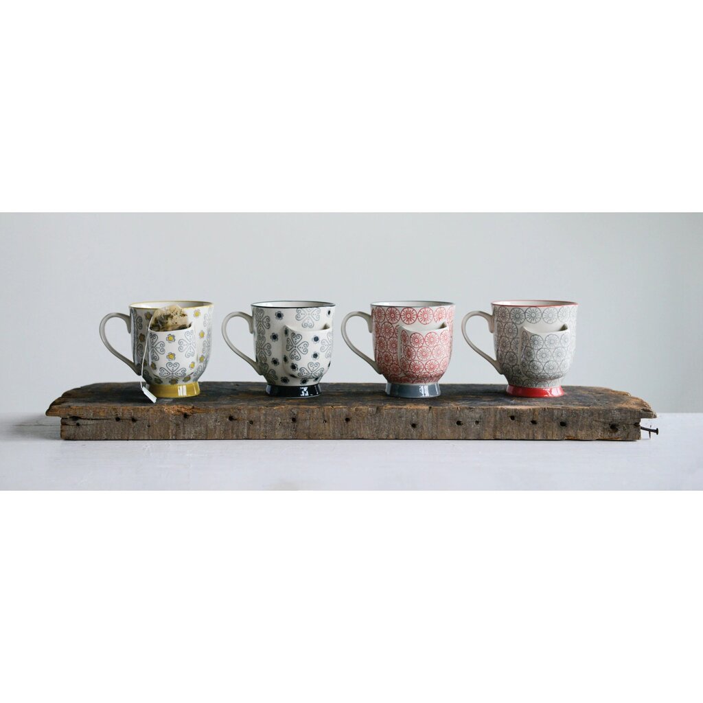 Hand-Stamped Mug with Tea Bag Holder * Home