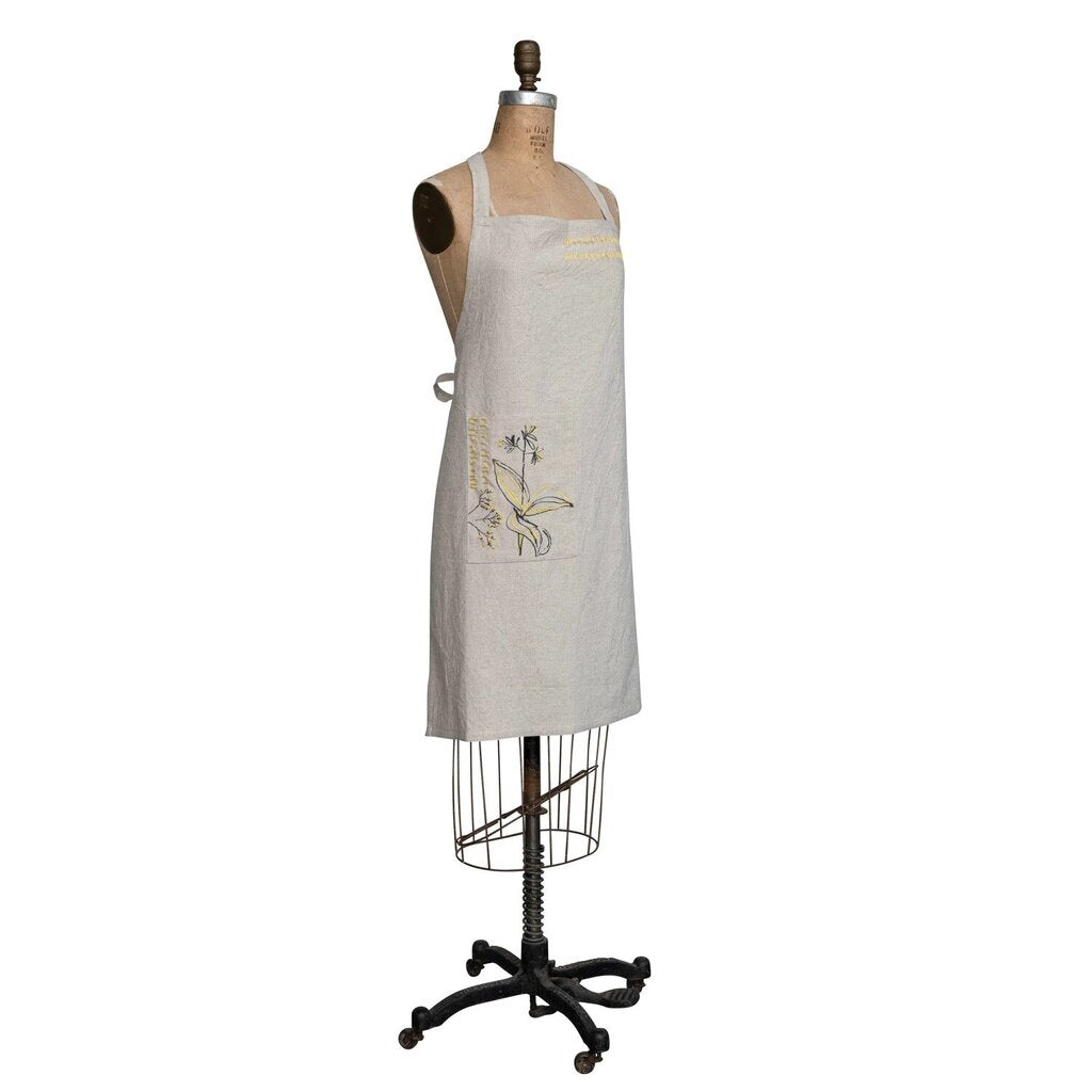 Cotton Linen Apron | French Knots * Home