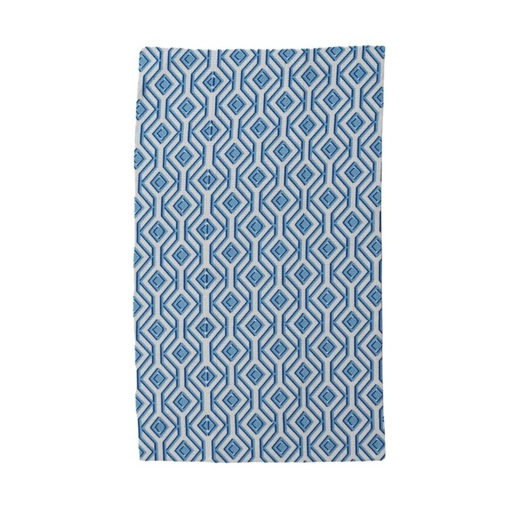 Printed Recycled Microfiber Tea Towel | Blue & White 30"L x 18"W New * Home