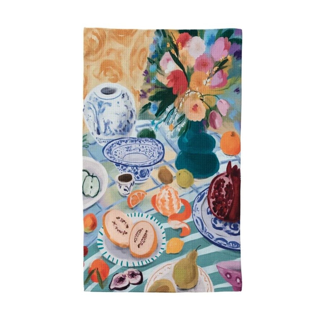 Printed Recycled Microfiber Tea Towel | Still Life 30"L x 18"W New * Home