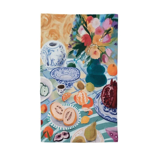 Printed Recycled Microfiber Tea Towel | Still Life 30"L x 18"W New * Home