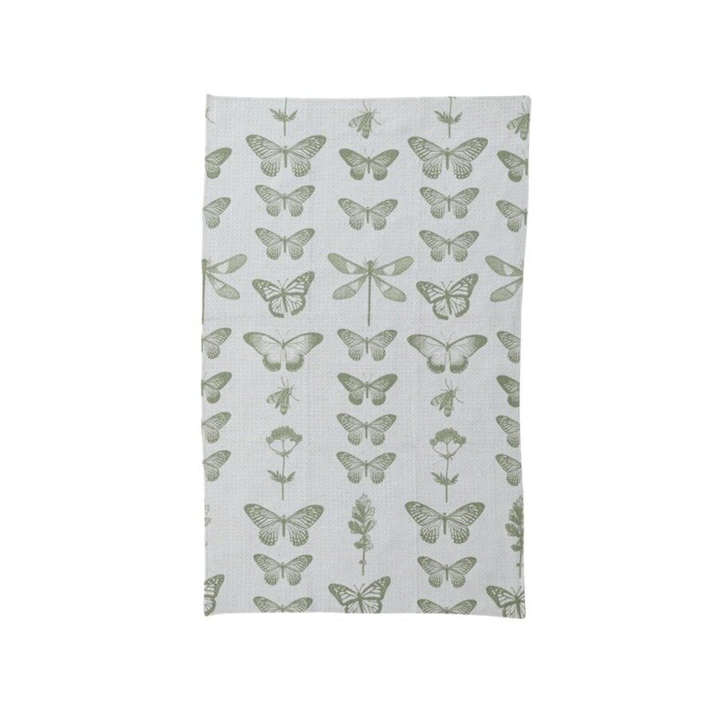 Printed Recycled Microfiber Tea Towel | Moths 30"L x 18"W New * Home