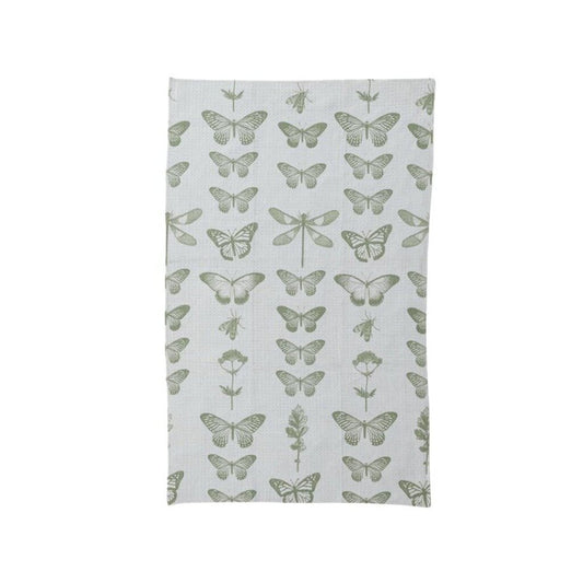 Printed Recycled Microfiber Tea Towel | Moths 30"L x 18"W New * Home