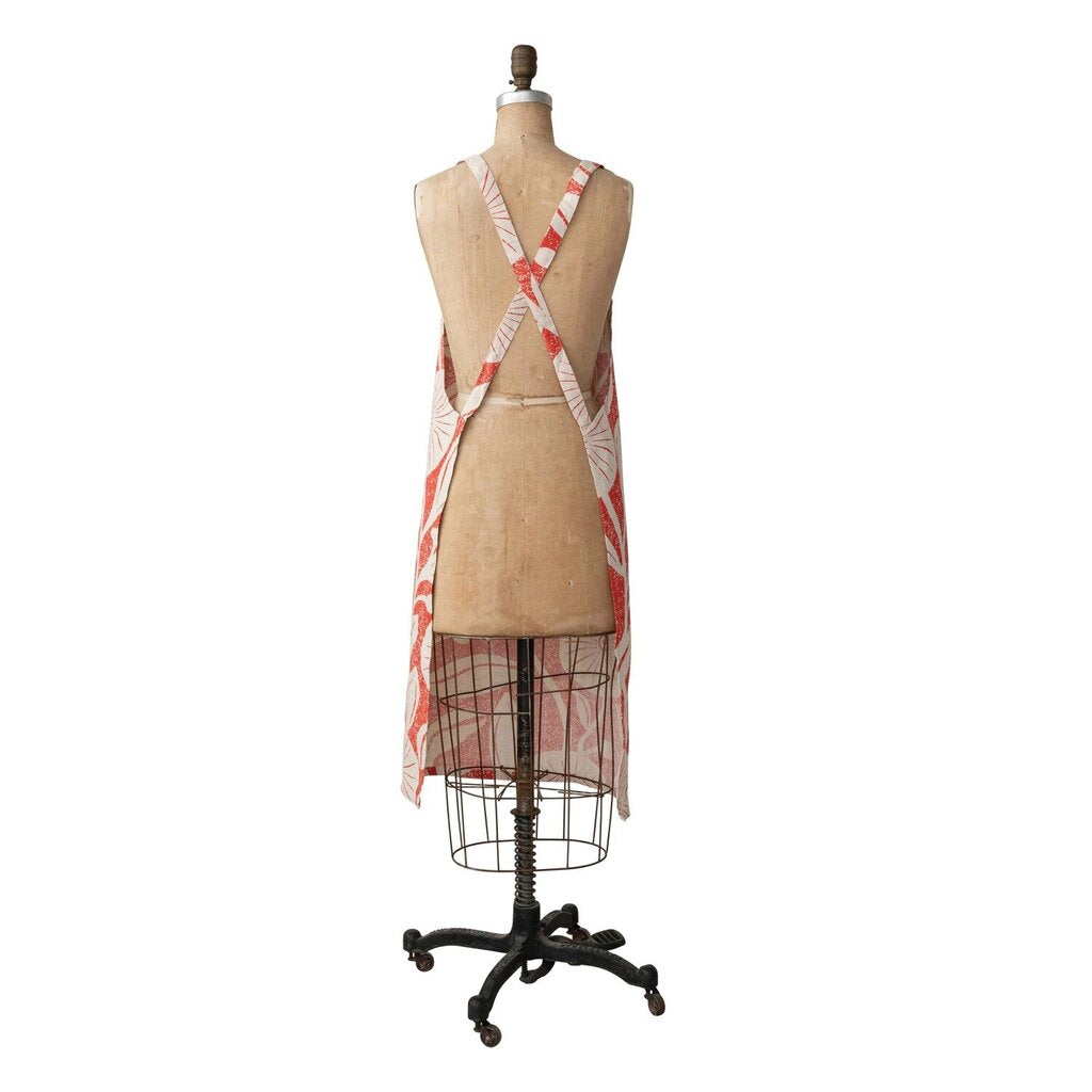 Cotton Cross-back Apron | Floral Pattern * Home