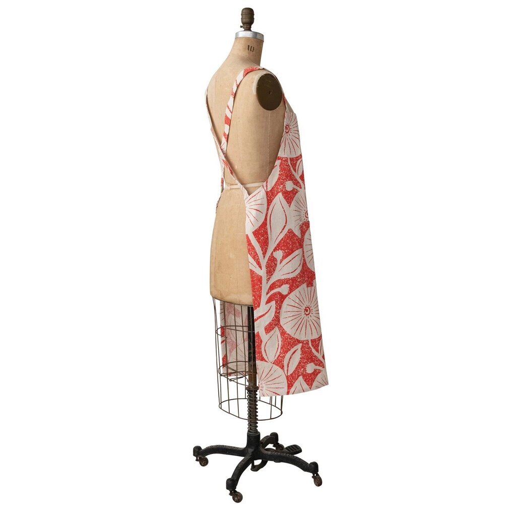 Cotton Cross-back Apron | Floral Pattern * Home