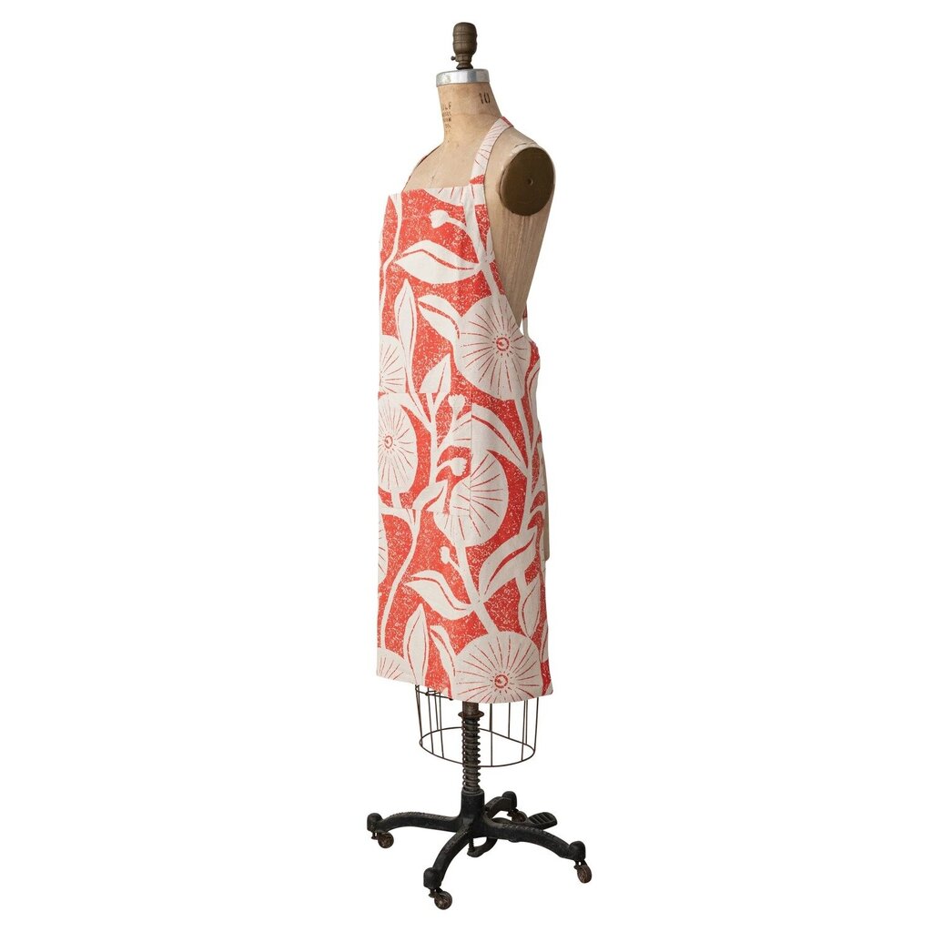Cotton Cross-back Apron | Floral Pattern * Home