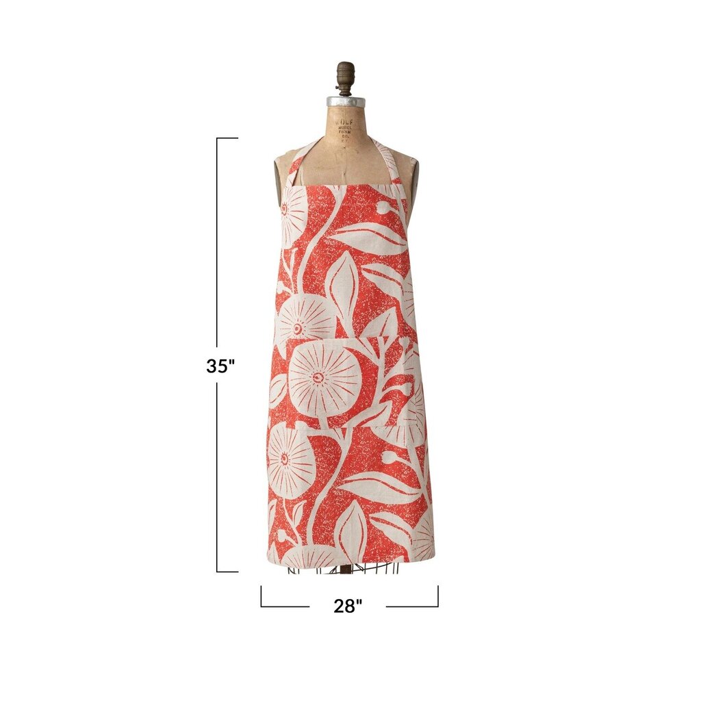 Cotton Cross-back Apron | Floral Pattern * Home