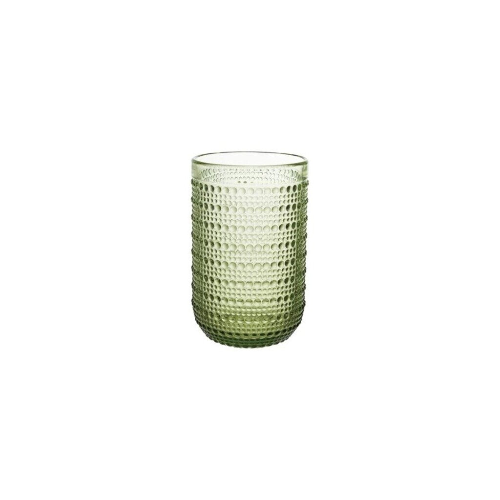 Green Drinking Glass w/ Raised Dots