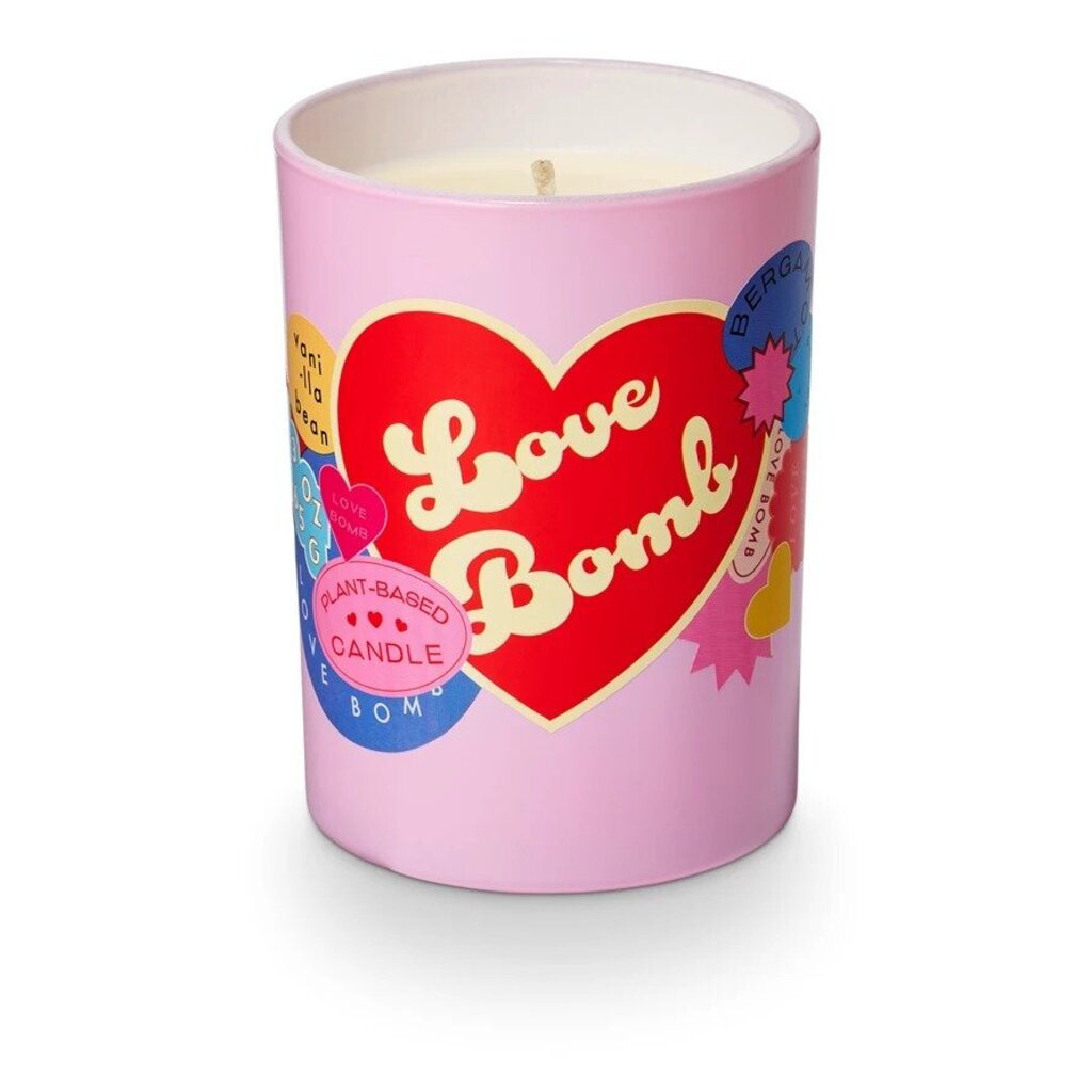 Love Bomb Twisted Glass Candle