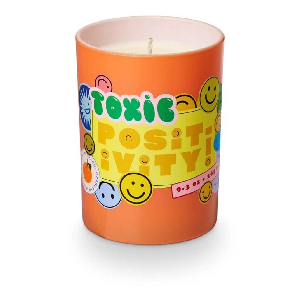 Toxic Positivity Twisted Glass Candle 9.3 oz New * Gifts & Speciality