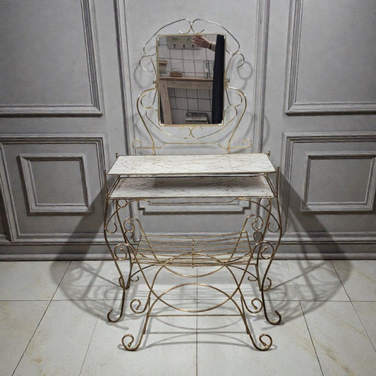 7765 Vintage Brass #Vanity with Chair