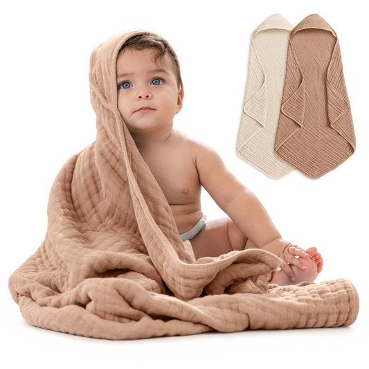 Hooded Baby Towel, 6 Layer 100% Muslin Cotton New * Children's