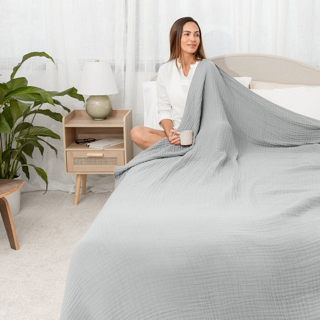 Muslin 6-Layer 100% Cotton Throw - Heather 50 x 60 Heather New * Home