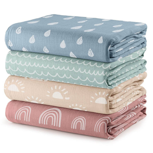 Color Print Bamboo/Muslin Swaddle New * Children's