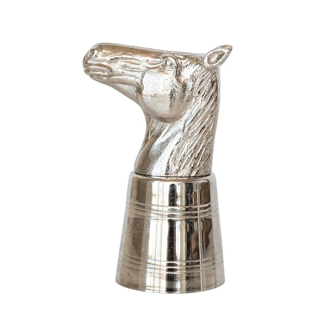 2 oz. Cast Aluminum & Stainless-Steel Horse Head Jigger 2-3 4"L x 2"W x 4-1 2"H New * Home