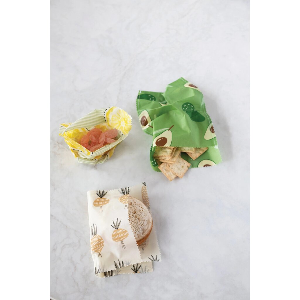 Reusable Fabric Beeswax Food Bags with Prints | 2 Piece * Home