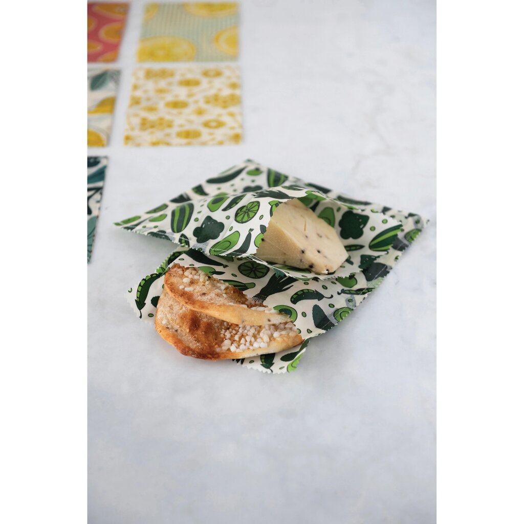 Reusable Fabric Beeswax Food Bags with Prints | 2 Piece * Home