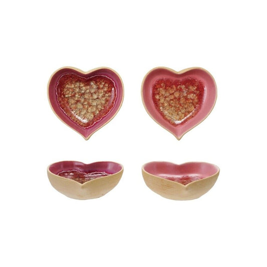 Stoneware Heart Shaped Ring Dish