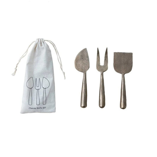 Hand-Forged Metal Server | Fork 6 3 4" x 1 1 2 Antique Gold Finish New * Home