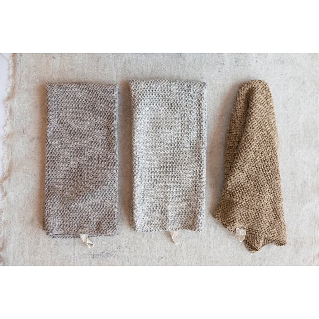 Knit Tea Towel |100% Cotton 28"L x 18"W 3 Colors New * Home