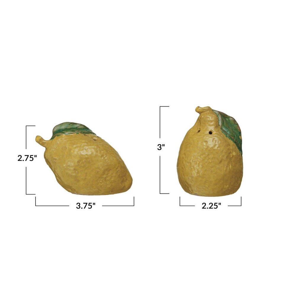 Hand-Painted Lemon Salt & Pepper Shakers, Set of 2 * Home