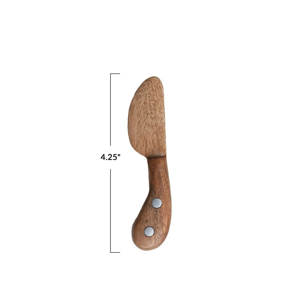 Mango Wood Canape Knife w/ Aluminum Studs * Home