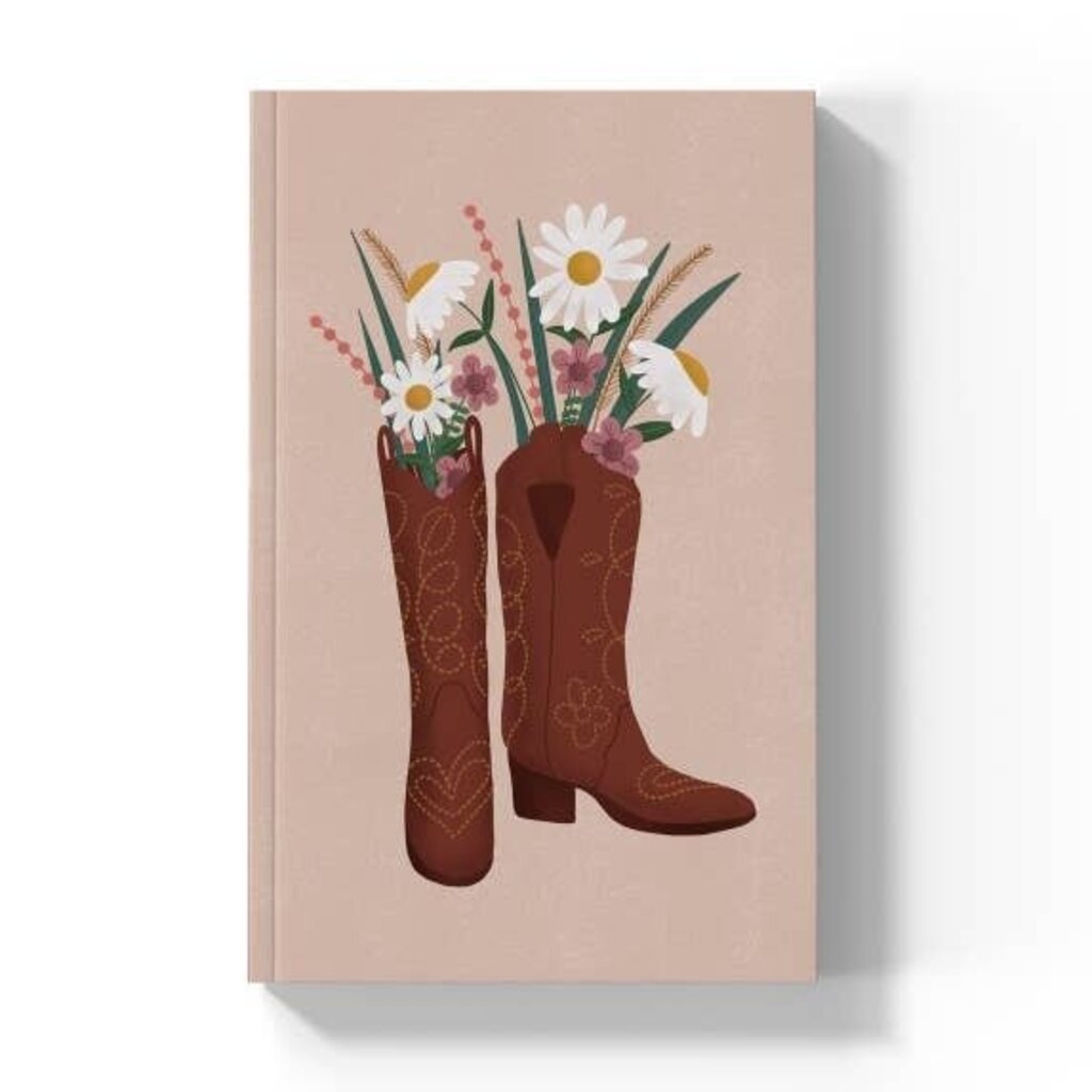 Boots & Flowers Soft Touch Layflat Notebook Journal New * Gifts & Speciality