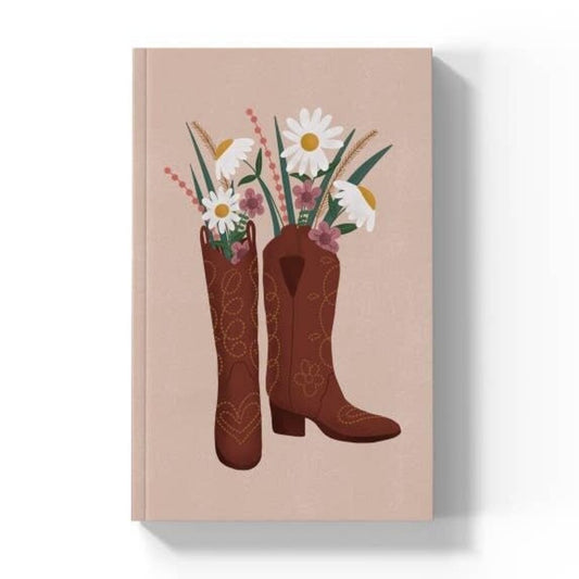 Boots & Flowers Soft Touch Layflat Notebook Journal New * Gifts & Speciality