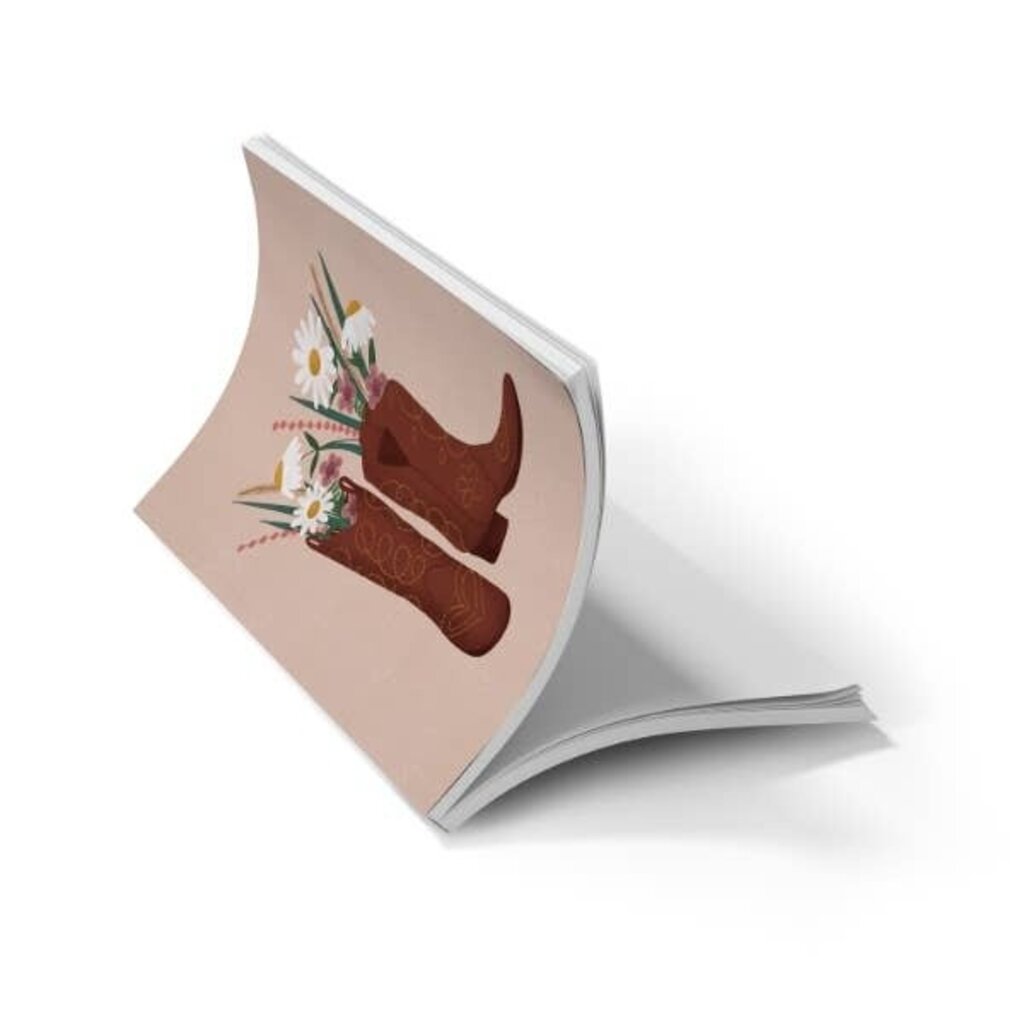Boots & Flowers Soft Touch Layflat Notebook Journal * Gifts & Speciality