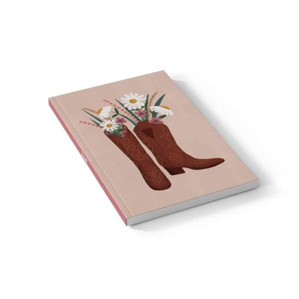 Boots & Flowers Soft Touch Layflat Notebook Journal * Gifts & Speciality