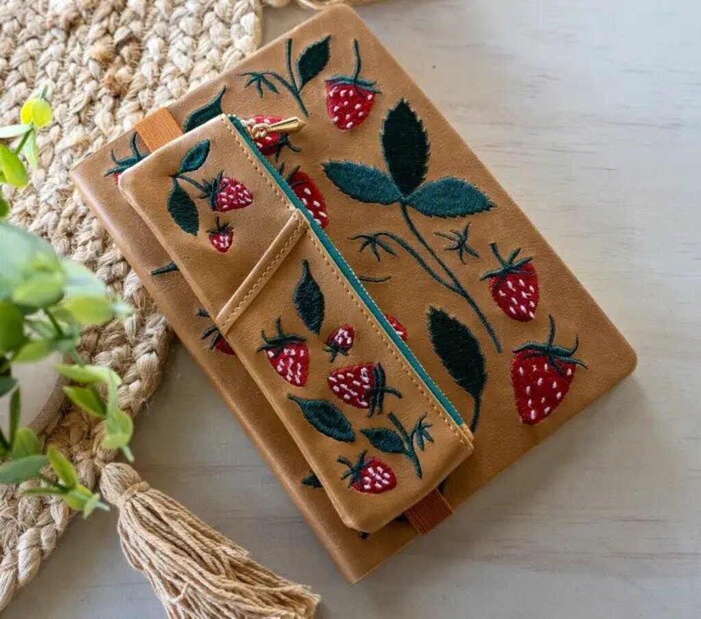 Elana's Berries Embroidered Notebook Pouch * Gifts & Speciality