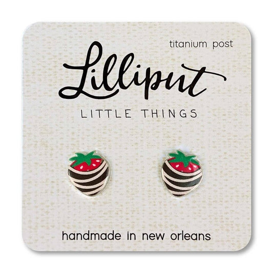 Lilliput- Chocolate Covered Strawberry Earrings