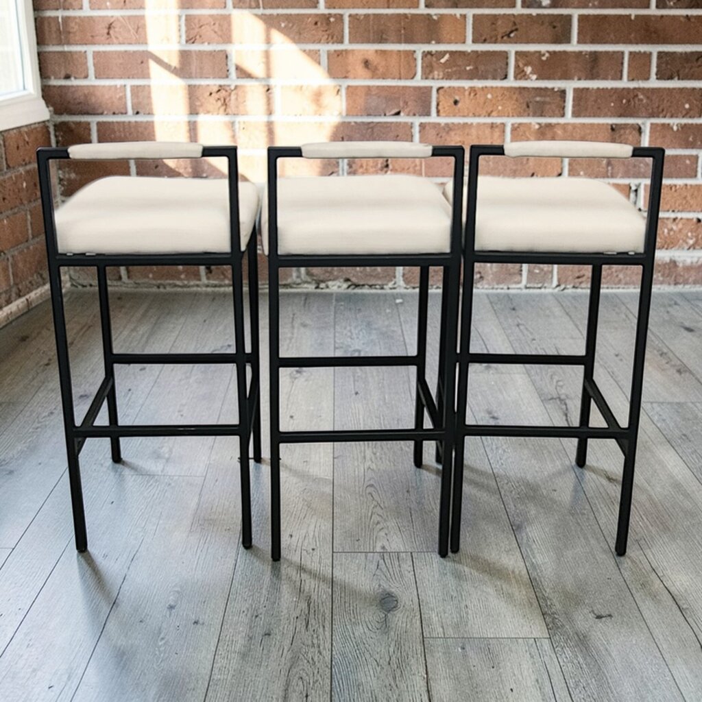 7837-7839 Modern Black and White Upholstered #Barstool