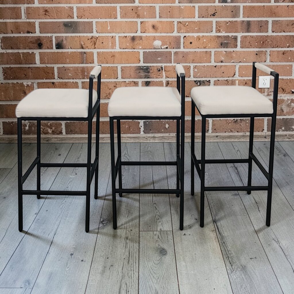 7837-7839 Modern Black and White Upholstered #Barstool